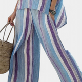 Laura - Striped Suit in Mauve