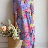 Audrey | Watercolour Boho Midi Dress