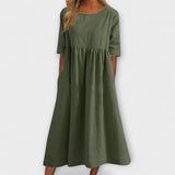 Anja | Midi Summer Dress with Empire Cut and Pockets