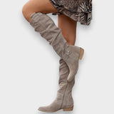 Rose | Knee-High Slouch Boots with Block Heel