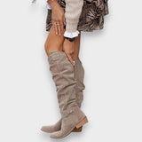 Rose | Knee-High Slouch Boots with Block Heel