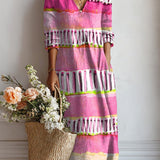 Muriel | Brushstroke Boho Midi Dress